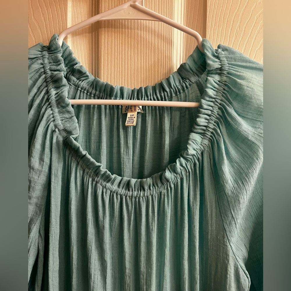 SPENCE~ Teal Women's Top~Fringe Details~S-P - Picture 3 of 9